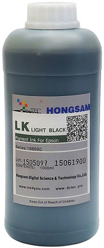 Чернила DCTec — HONGSAM пигментные для Epson серия: 198690 - Light Black (Серый) 1000 мл.