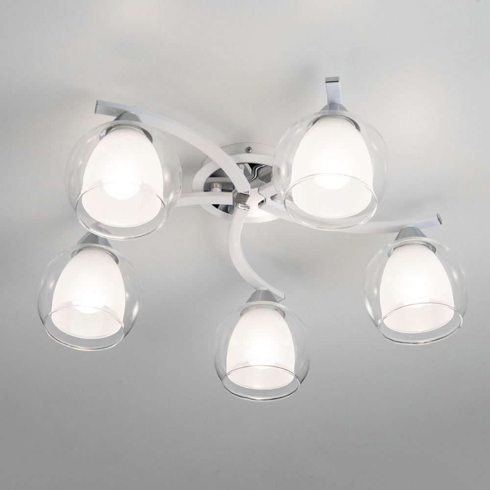 Citilux Кристи CL152150 Люстра потолочная Белая Хром