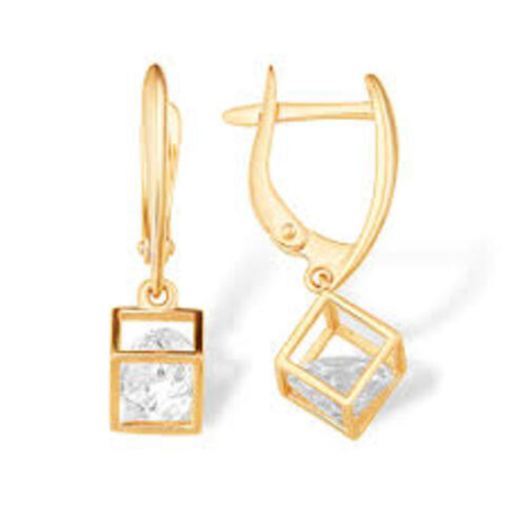 Серьги из золота с фианитами