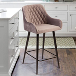 Стул полубарный Robert, бархат светло-серый 26