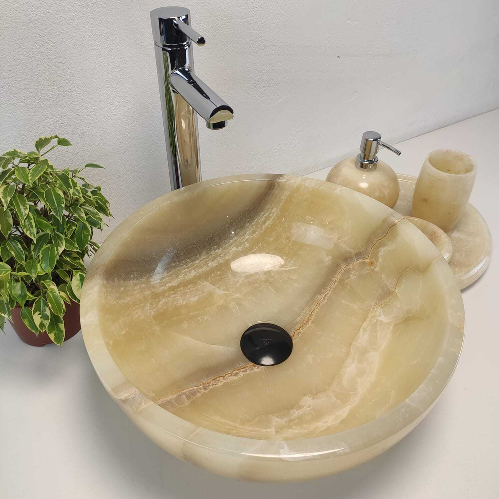 Раковина из оникса Bowl Yellow TinLip BO-61092 40*40*15