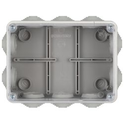 Распаячная коробка ЭРА KORvpk-150-110-70-10g ОП серая 150х110х70мм прозрачная крышка на винтах 10 гермовводов IP55