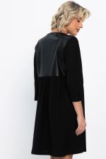 Платье со вставками из экокожи Эллис (черное) П14724-8М LT Collection