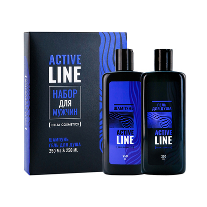 Подарочный набор для мужчин «ACTIVE LINE» (гель для душа 250 мл + шампунь 250 мл)