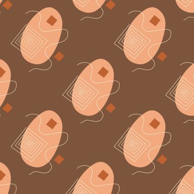 Абстрактный принт в коричневых тонах, фигуры и линии