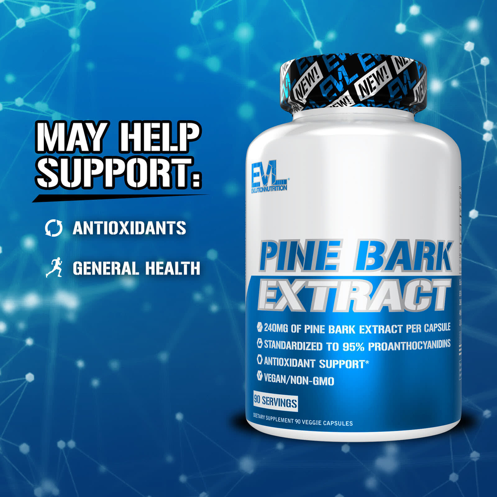 EVLution Nutrition, экстракт коры сосны, 90 вегетарианских капсул (240 мг в 1 капсуле)
