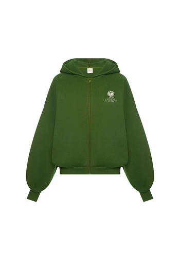 Толстовка на молнии с принтом Тёмно-зелёный