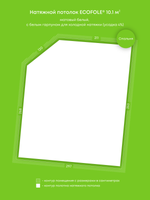 Натяжные потолки: 10.6 м2, 11.5 м2, 10.1 м2, 4.4 м2