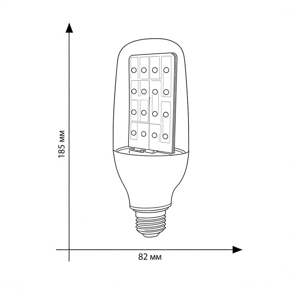 LED-B82-12W-SPBR-E27-CL PLP33WH Лампа светодиодная для растений. Форма DOUBLESIDE. прозрачная. Спектр для рассады и досвечивания в период роста. Картон. ТМ Uniel