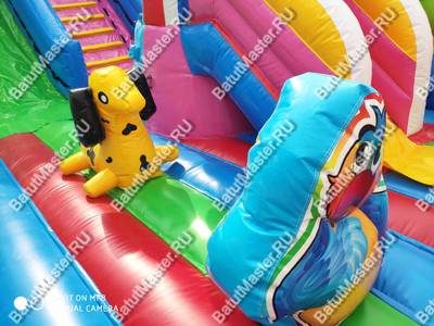 Коммерческий надувной батут "Парк развлечений 2" 12*7*7 м без фигуры клоуна