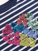 Лонгслив для девочки Next K88-510, Темно-синий, Белый