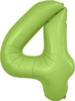 Шар (40''/102 см) Цифра, 4 Slim, Фисташка, Сатин, 1 шт. в упак.
