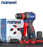 Аккумуляторная дрель Nanwei с бесщеточным двигателем и сменными головками 4 в 1, 16 В NW-D8169P