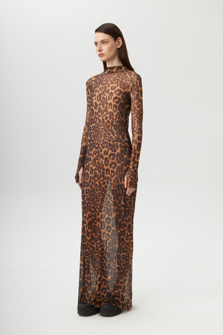 Платье сетка с леопардовым принтом PART0FYOU