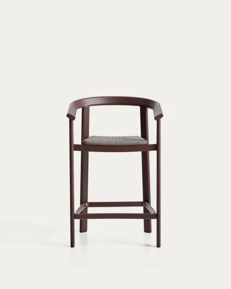 Уличный полубарный стул Erice из алюминия и веревки коричневого цвета, 75 см