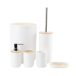 Набор для ванной из 6 предметов «Бамбук» белый