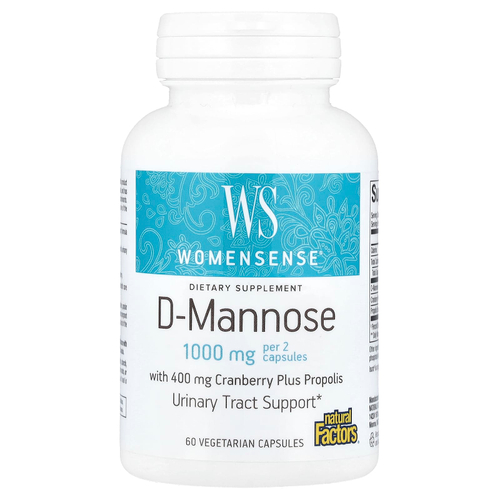 Natural Factors, WomenSense®, D-манноза, 60 вегетарианских капсул
