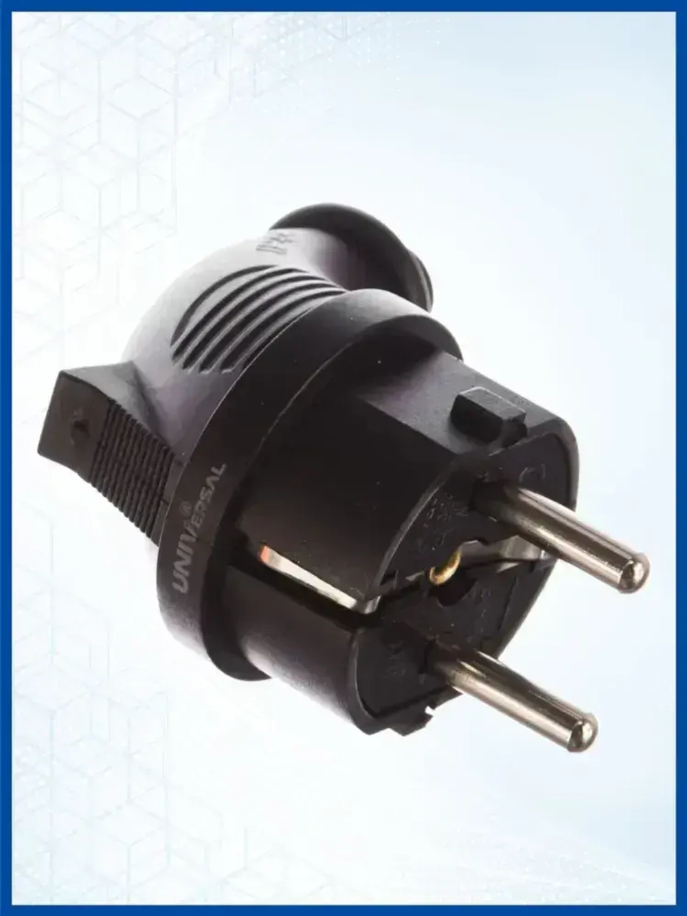 Вилка угловая UNIVersal c заземлением каучук 16А/250В/IP44