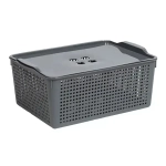 Корзинка Лофт 13л 395х168 мм с крышкой (серый)
