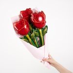 Шар с клапаном (17''/43 см) Мини-цветок, Роза, Красный, 1 шт.