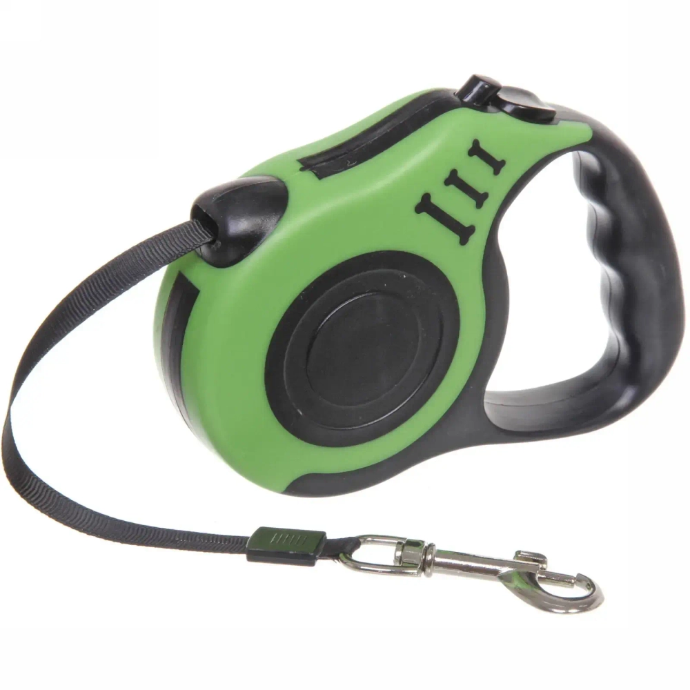 Поводок-рулетка «Дог» 3м до 15кг цвет зеленый