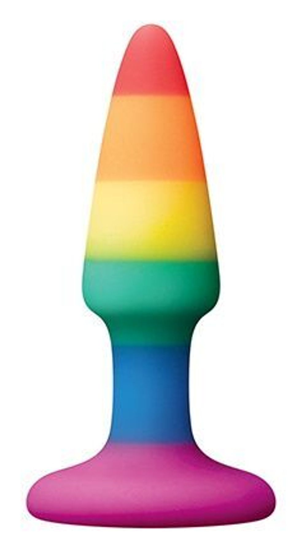 Разноцветная анальная втулка RAINBOW ANAL PLUG MINI - 9 см.