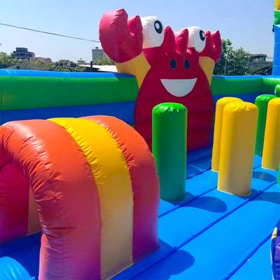 Надувной наземный аквапарк «Тропический рай», 20*15*8 м