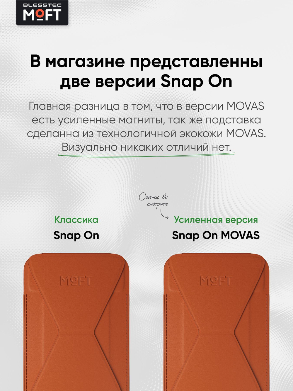 Кардхолдер и Подставка для телефона с усиленными магнитами MOFT Snap On MOVAS