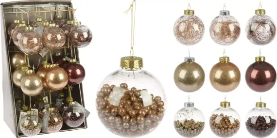 Набор пластиковых шаров Биссер в розовой дымке 80 мм., 27 шт., Koopman (AWR100510)