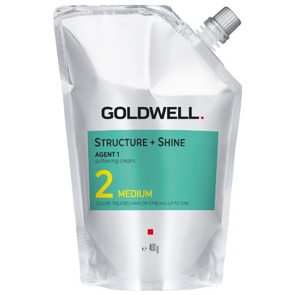 Goldwell Structure + Shine Agent 1 Softening Cream 2 Medium - Смягчающий крем для выпрямления натуральных и трудноподдающихся волос 400 мл - 03112