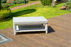 Кофейный столик из искусственного ротанга ВЕНЕЦИЯ (коричневый/серый)