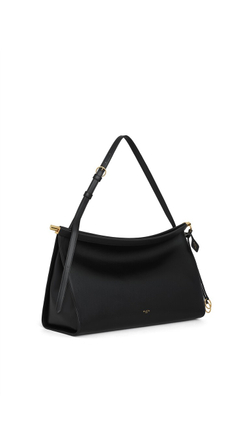 ALAÏA БОЛЬШАЯ СУМКА LE CLICK EAST WEST ИЗ ТЕЛЯЧЬЕЙ КОЖИ, ЧЕРНЫЙ