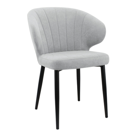 Стул "Милтон" (арт. 357), велюр Бренди В20 светло-серый, ножка круглая черная