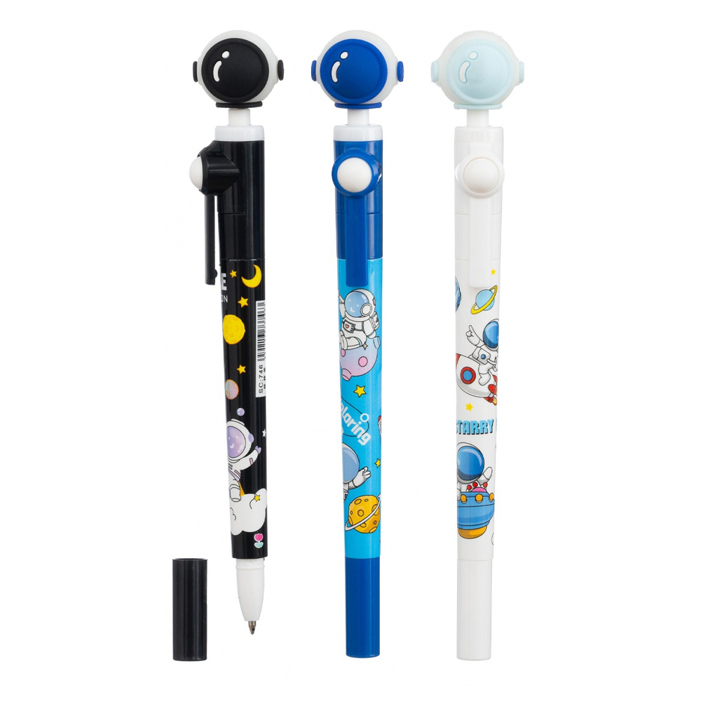 Ручка шариковая, Basir, синие чернила, гироскоп, серия "Космонавт", 36 шт