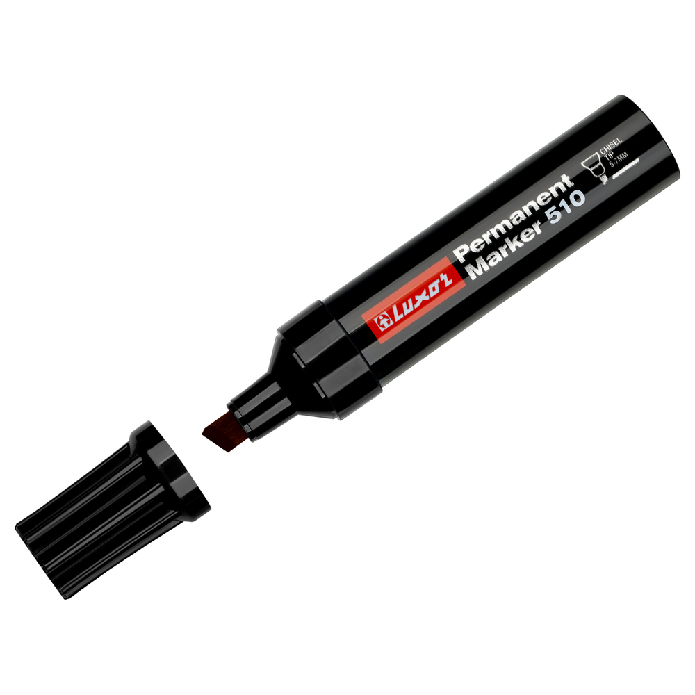 Маркер перманентный промышленный Luxor "510" черный, скошенный, 5-7мм 3161