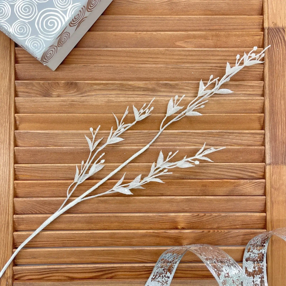 Ветка декоративная «Сказочные блики» 65 см, Белый