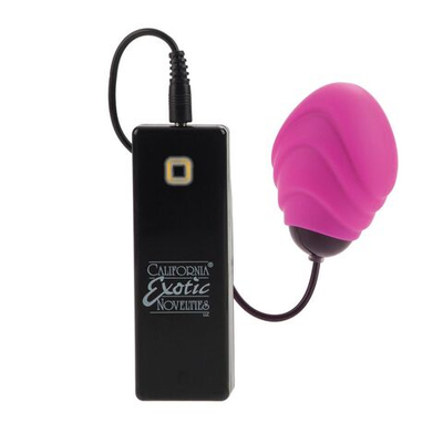 Набор из виброяичка и силиконовой насадки Gyrating Wave (Цвет: ярко-розовый)