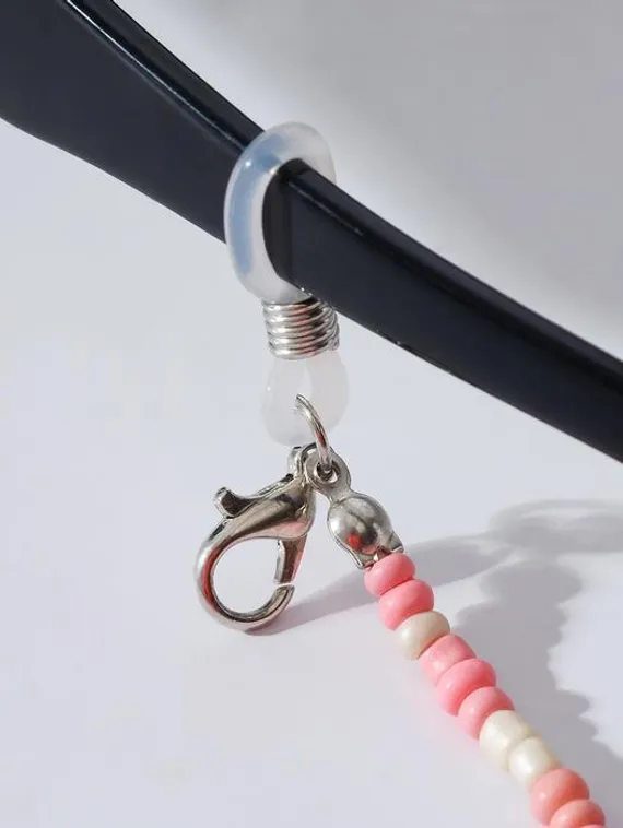 Цепочка для очков &quot;Бусинки&quot;, цвет бело-розовый, 70 см