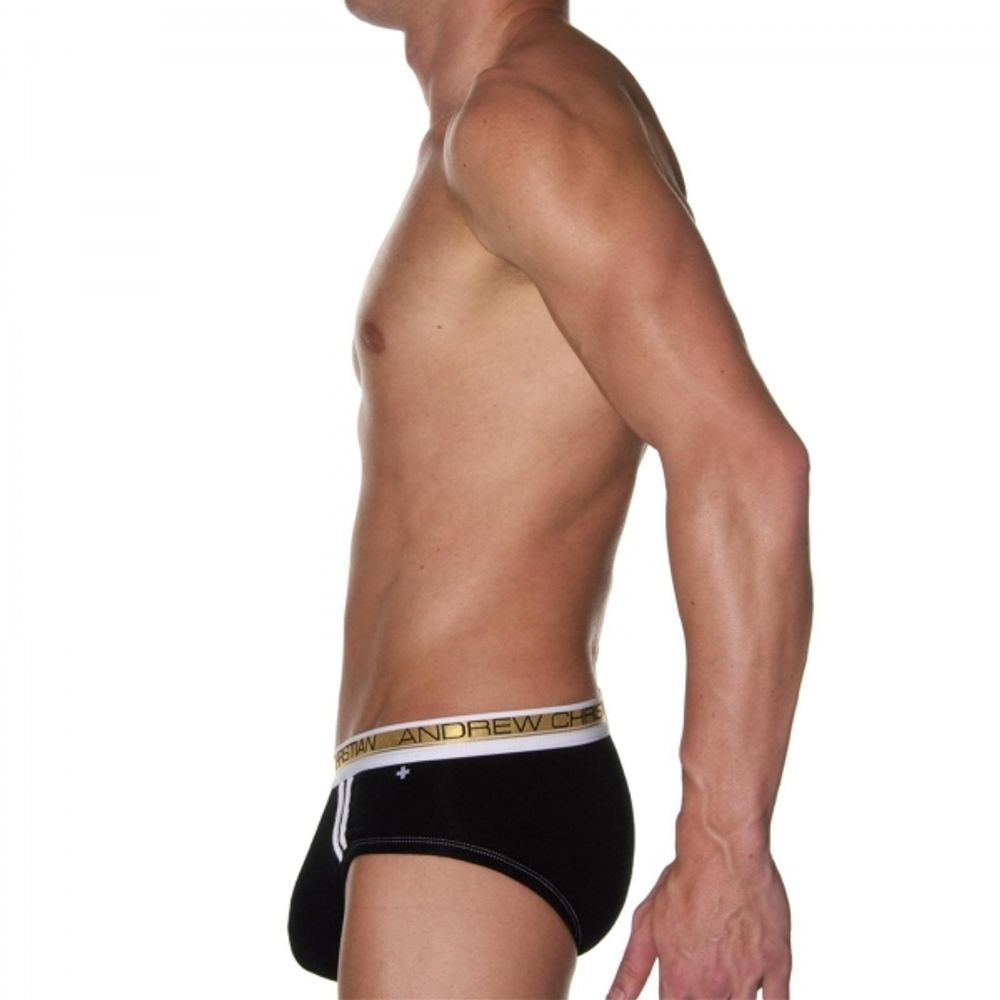 Мужские трусы слипы черные Andrew Christian Slim Focus Brief Black 5074