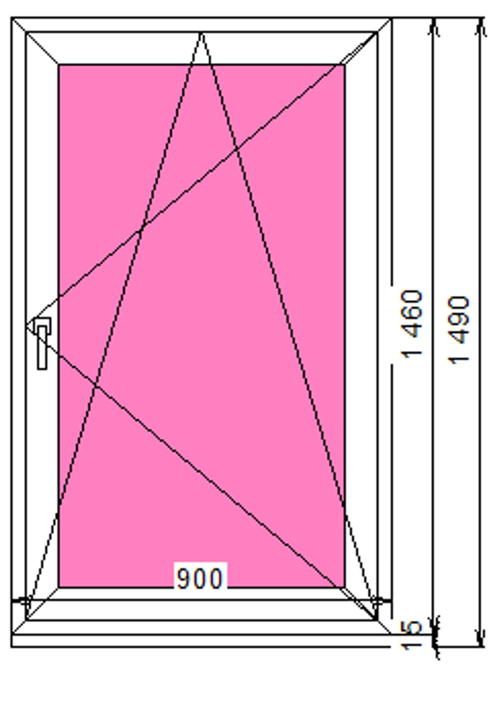 Пластиковое окно 1460 х 900 ТермА Эко