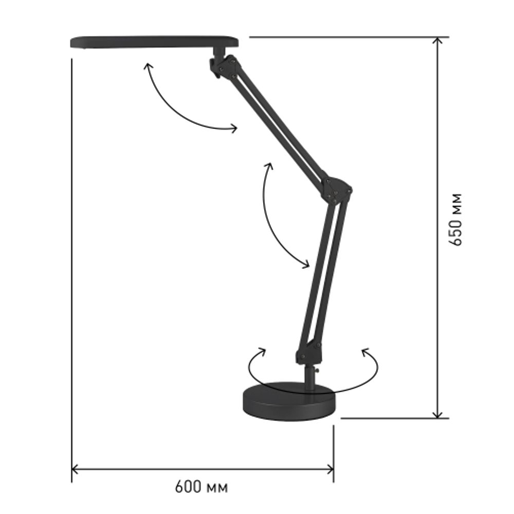 Настольный светильник ЭРА NLED-440-7W-BK светодиодный на струбцине и с основанием черный | Светодиодные настольные лампы