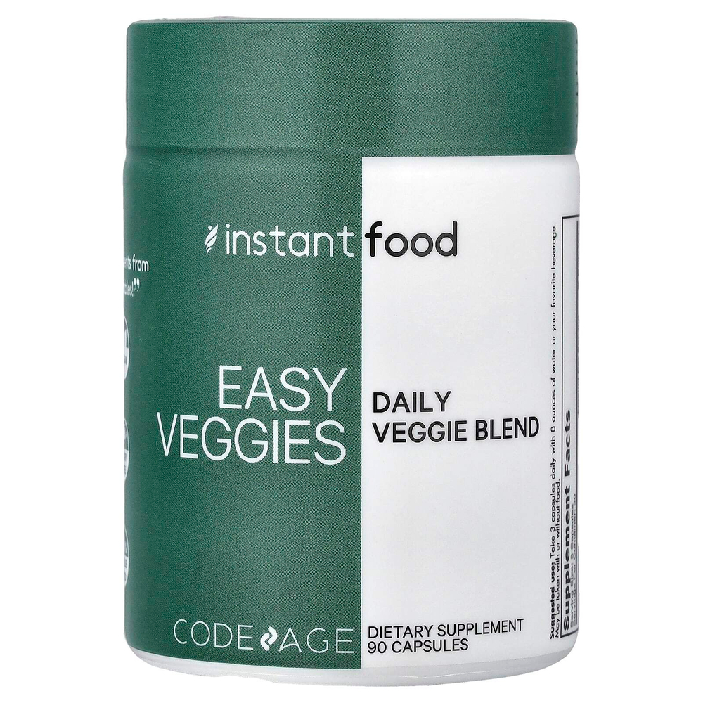 Codeage, Instant Food, вегетарианские блюда, ежедневная вегетарианская смесь, 90 капсул