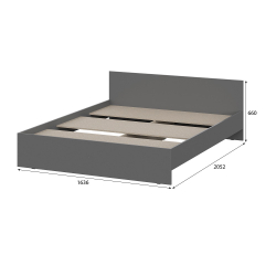 Кровать с проложками 160х200 Денвер, графит