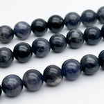 Иолит (кордиерит), диаметр около 9,3-9,5 мм, цена за 10 шт (1/4 нити)