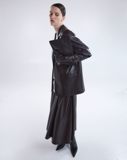 Юбка из искусственной кожи шоколад