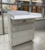 Комод детский с пеленальной доской 800/4 МДФ "Nikol" (белый)