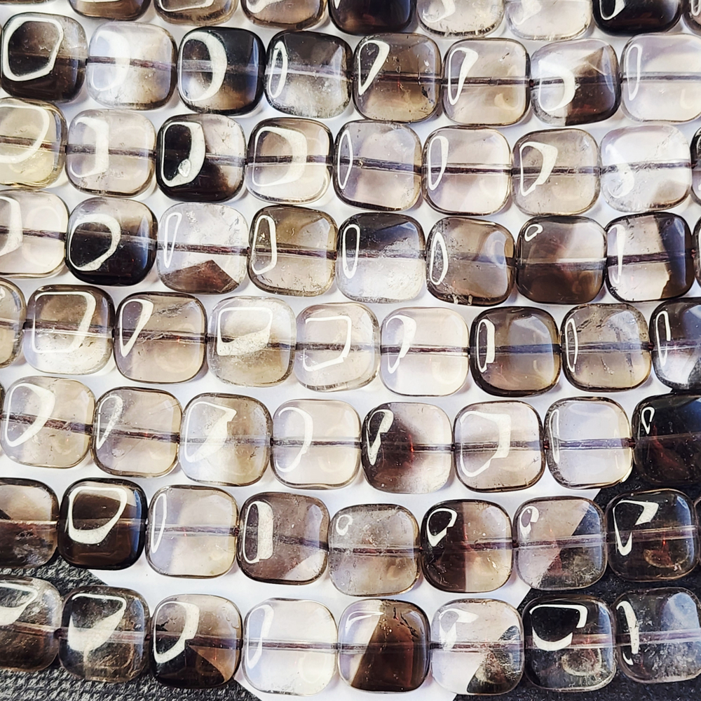 Дымчатый кварц (раухтопаз), бусина квадратик 12мм, штучно