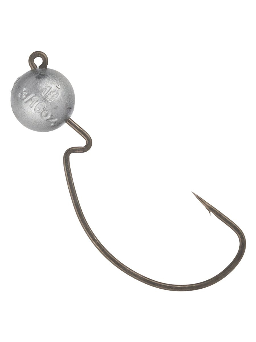 Джиг-головка для рыбалки BKK на офсетном крючке Silent Chaser - 1X - EWG Round Head, размер крючка 1, вес 5,25г, 4 шт.