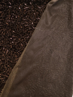 Бархат расшитый паетками, коричневый