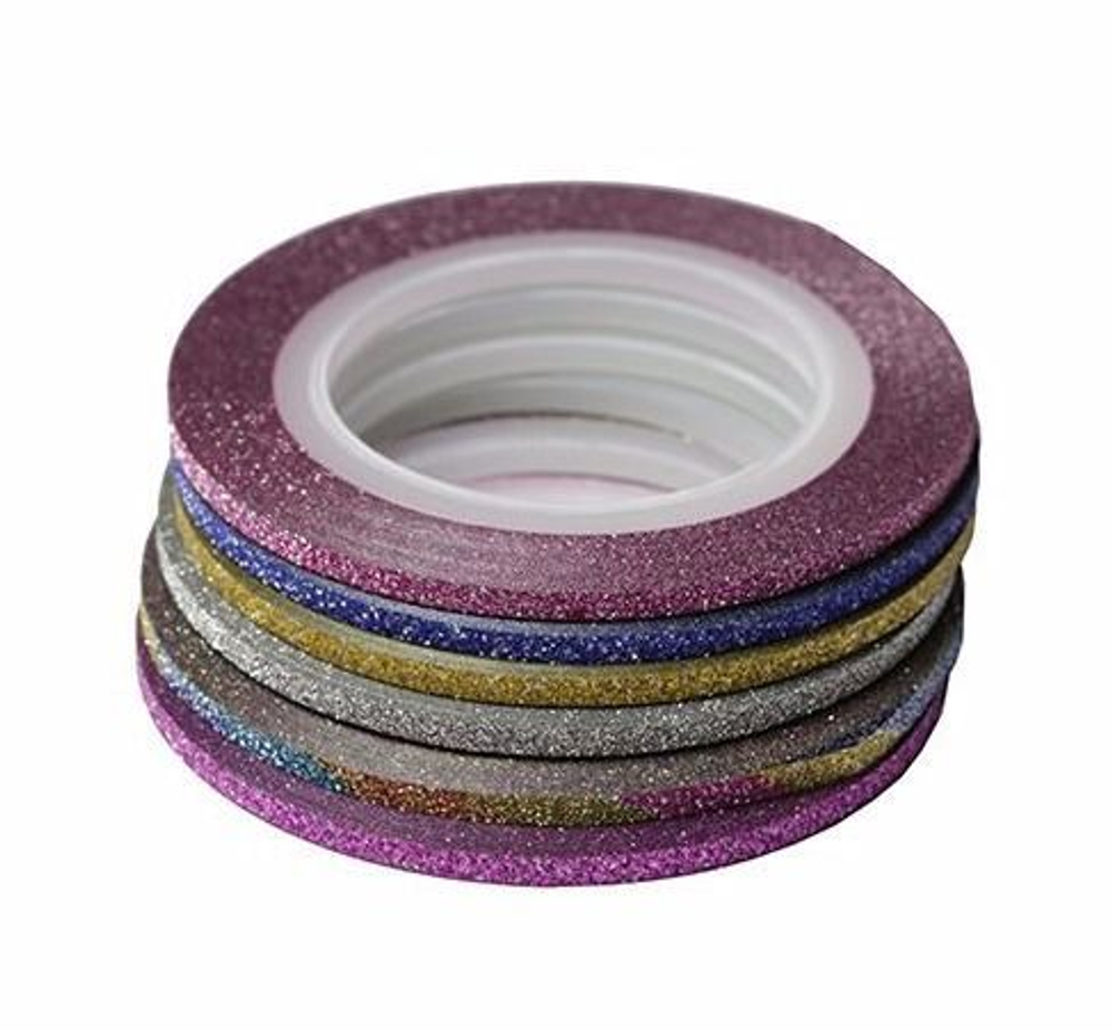 Лента для дизайна с блестками широкая, бордовая